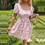 Sweet And Spicy Pink Puff Sleeve Dress