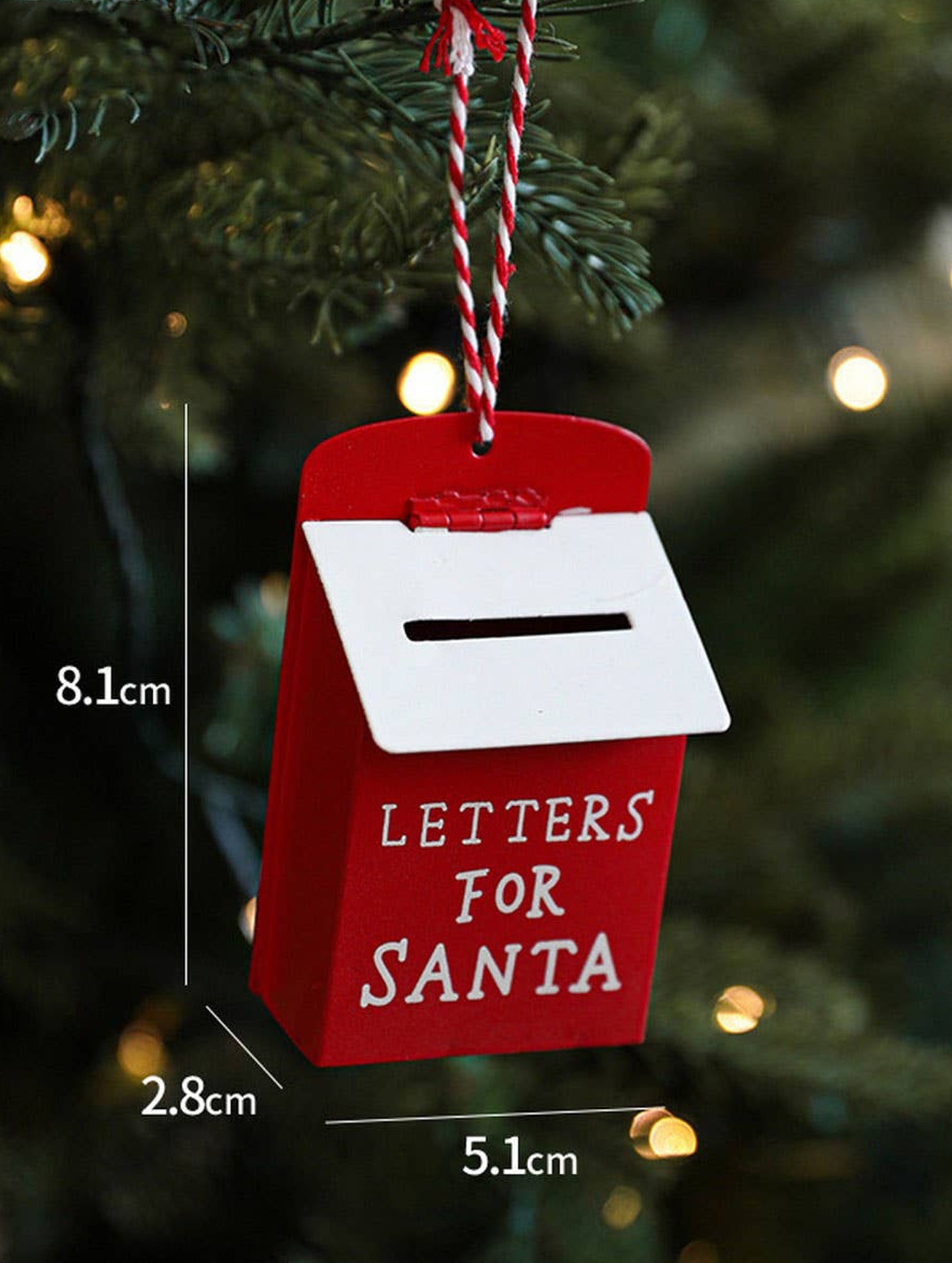 IRON PAINTED MAILBOX VINTAGE CHRISTMAS HANGING_CWMM9780