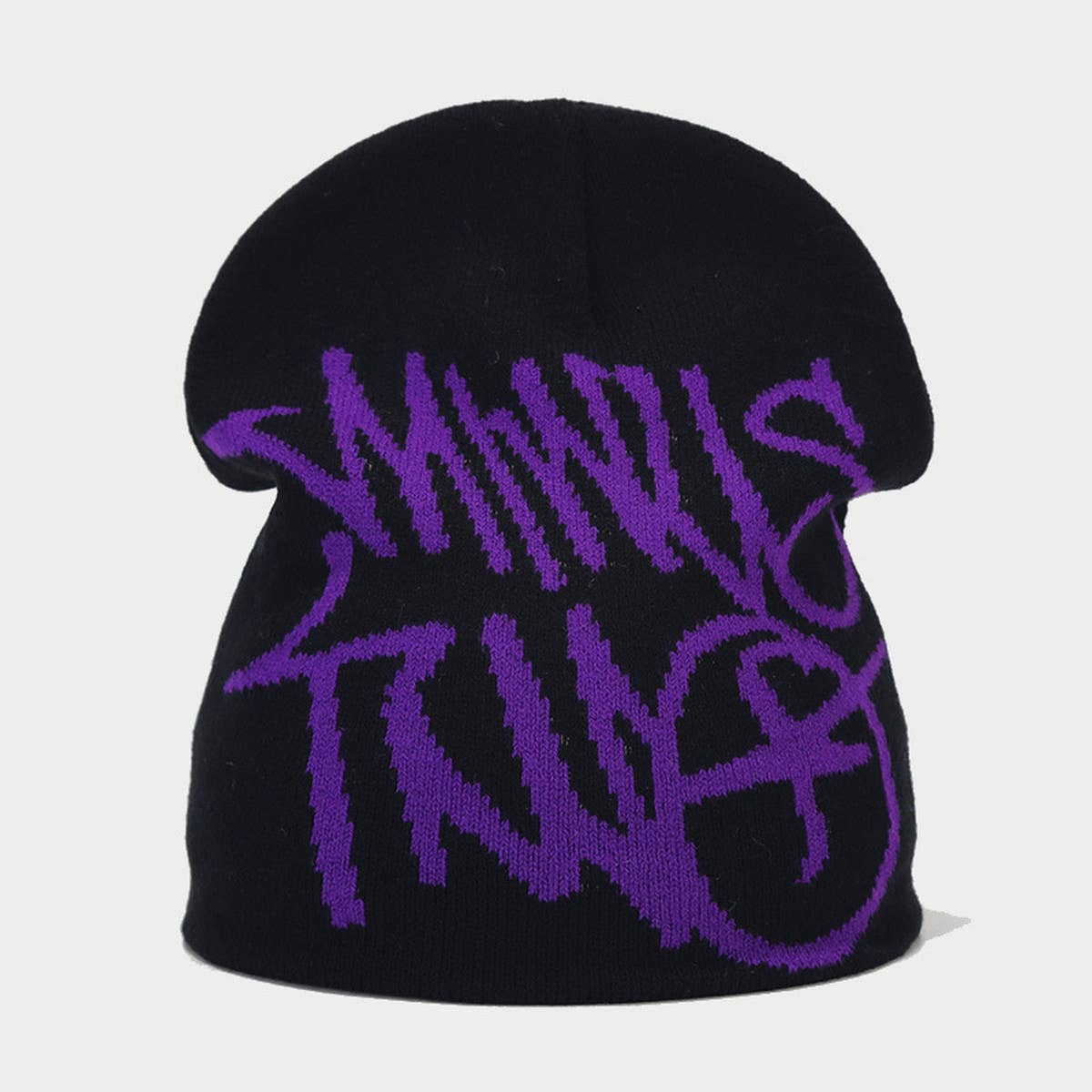 Windproof Letter Jacquard Knitted Hat_Cwah1616