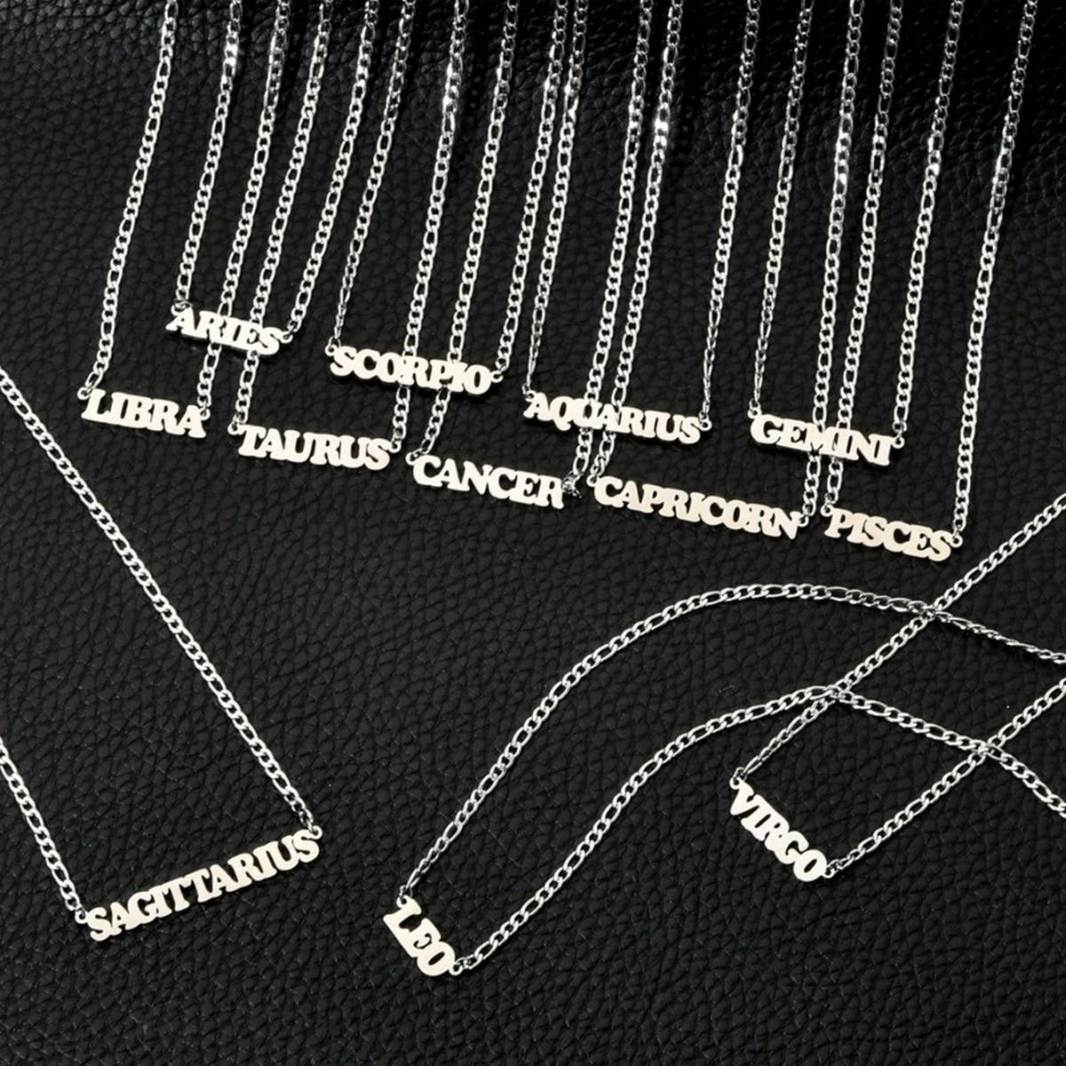 SIMPLE TWELVE ZODIAC STAINLESS STEEL GOLD NECKLACE_CWMM2726