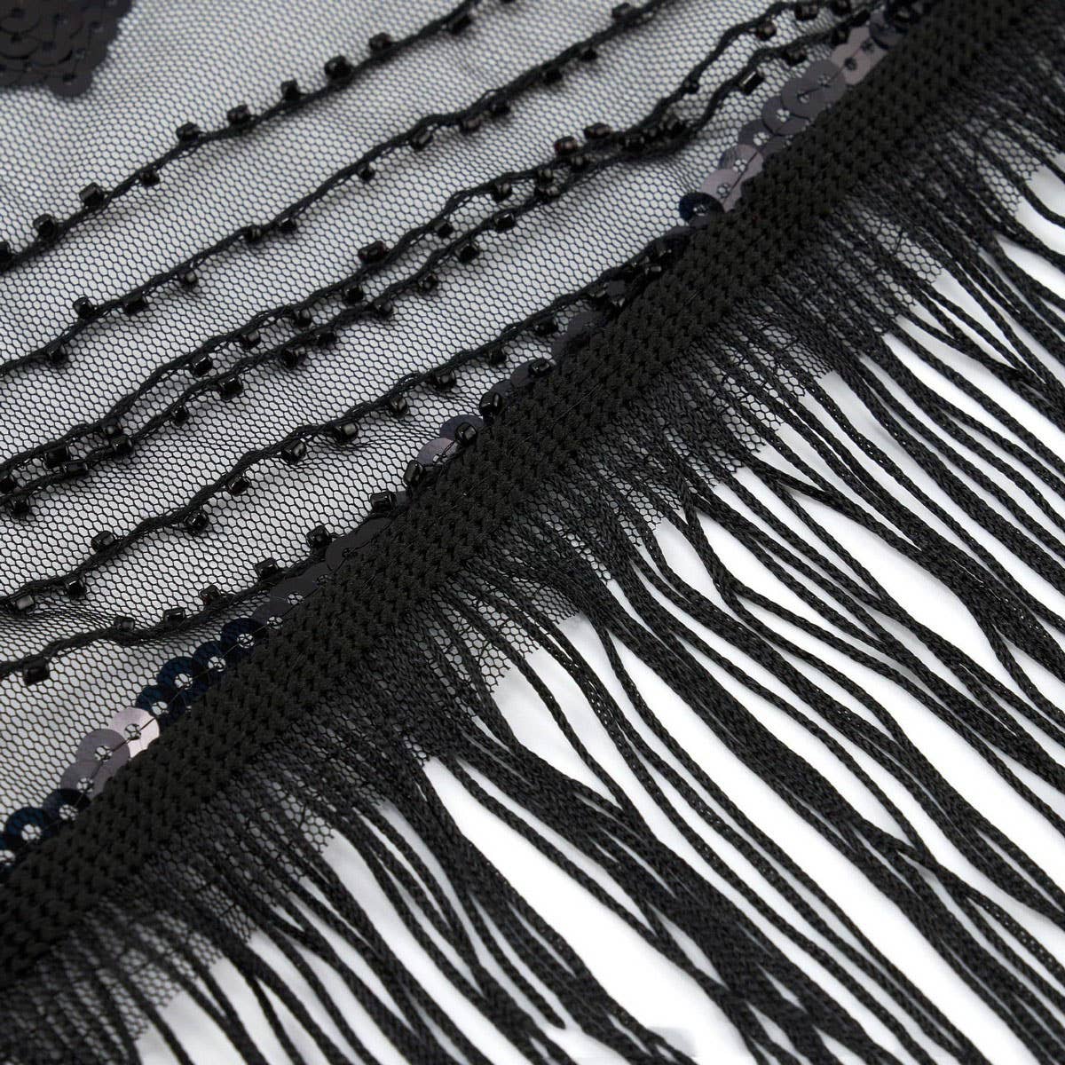 ELEGANT SHEER SEQUIN FRINGE WRAP FORMAL DRESS_CWMM8955