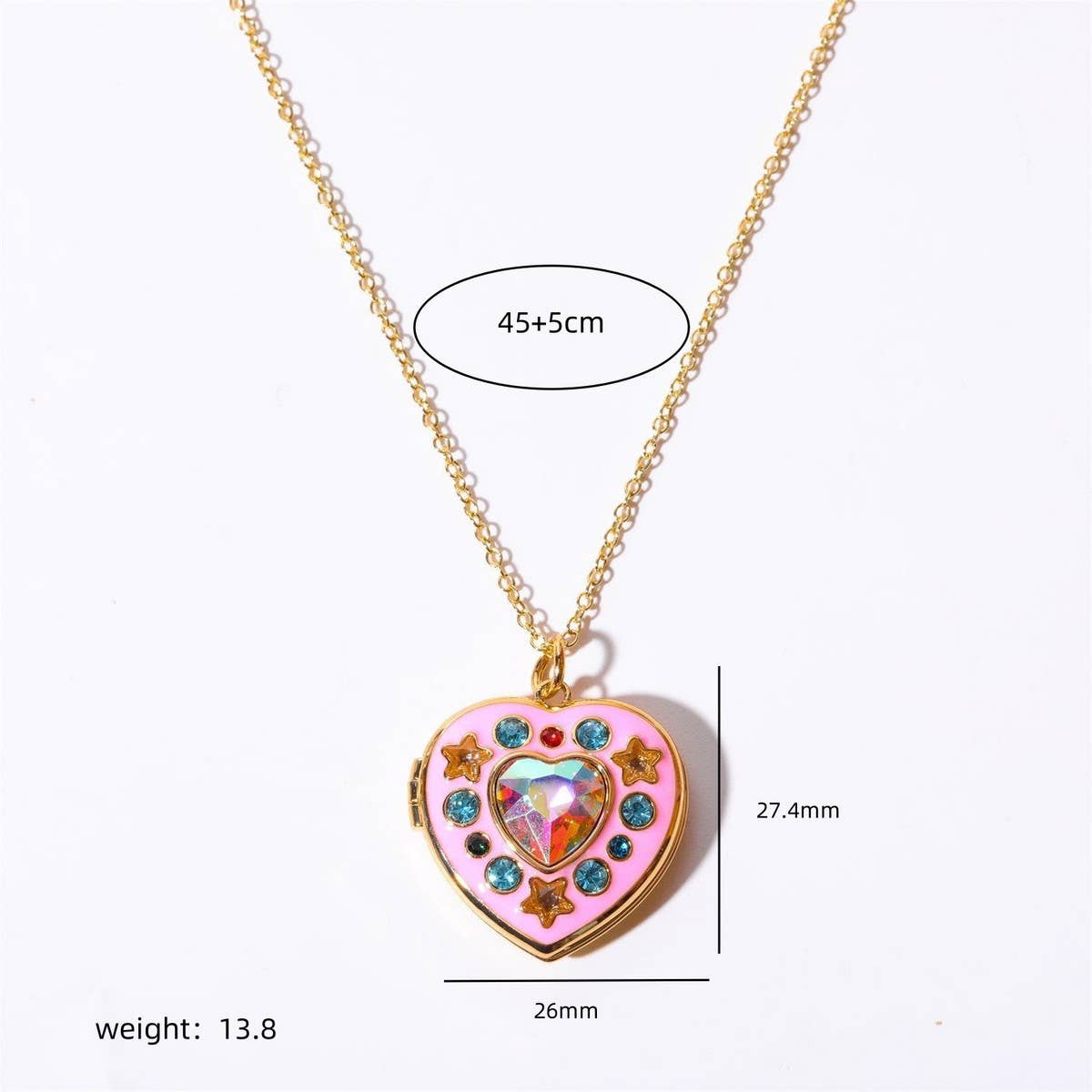 DOPAMINE LOVE RHINESTONE NECKLACE FOR WOMEN_CWMM3774