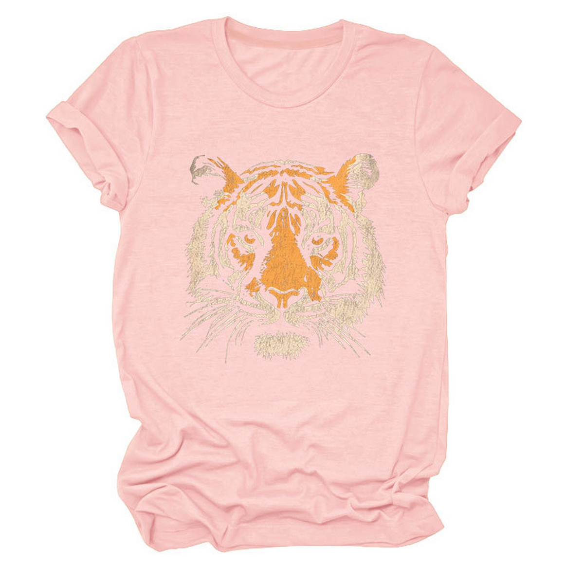 Women Summer Tee With Stylish Tiger Print_Cwttsl0494