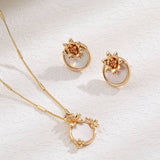 FASHION FLOWER SHELL NECKLACE JEWELRY SET_CWAJE2934