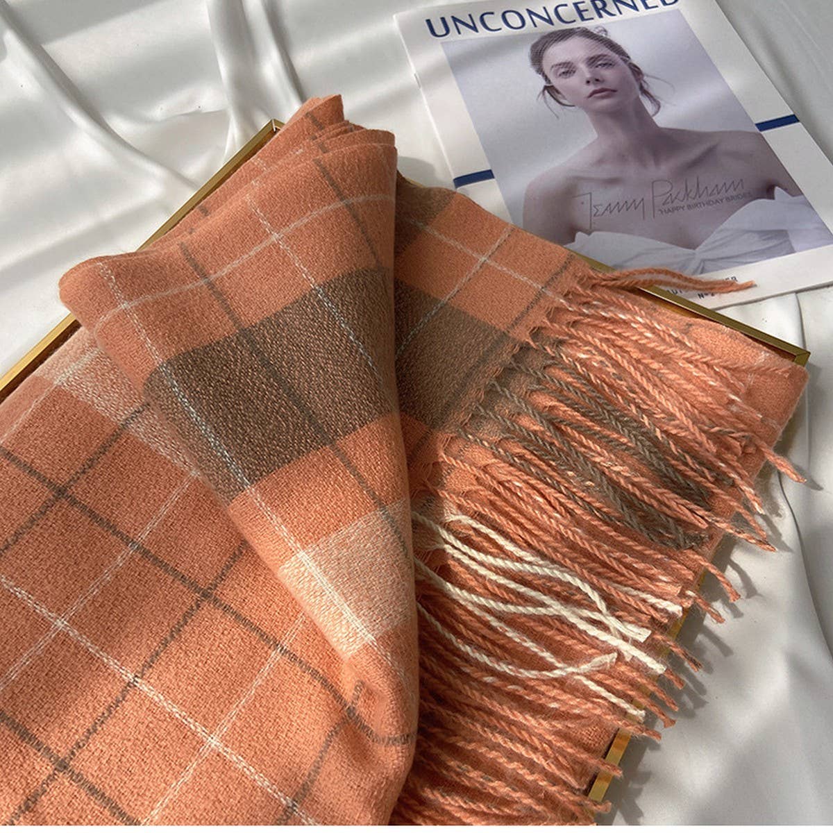 PLAID SCARF SHAWL CLASSIC TARTAN WINTER WRAP_CWASC1455