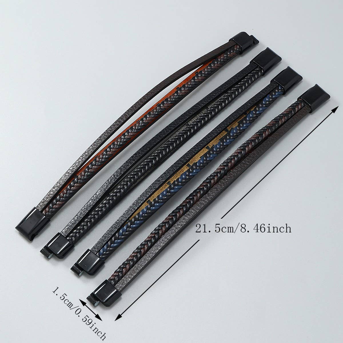 MULTI LAYER HAND WOVEN PU LEATHER CROSS BRACELET_CWMM4528