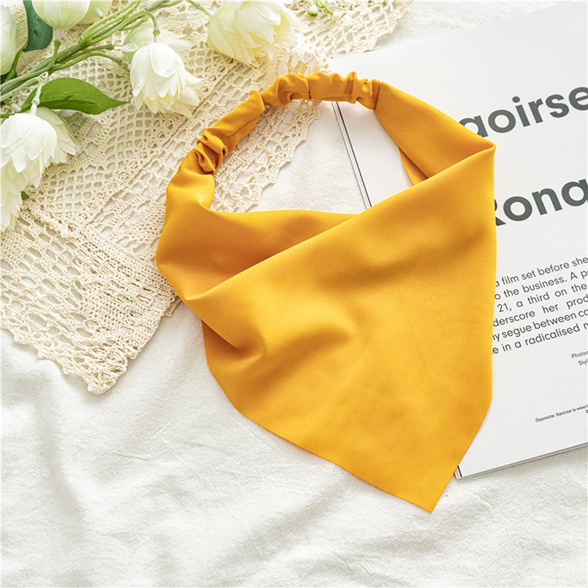 SOLID COLOR CHIFFON TRIANGLE SCARF HAIRACCESSORIES_CWAHA4154