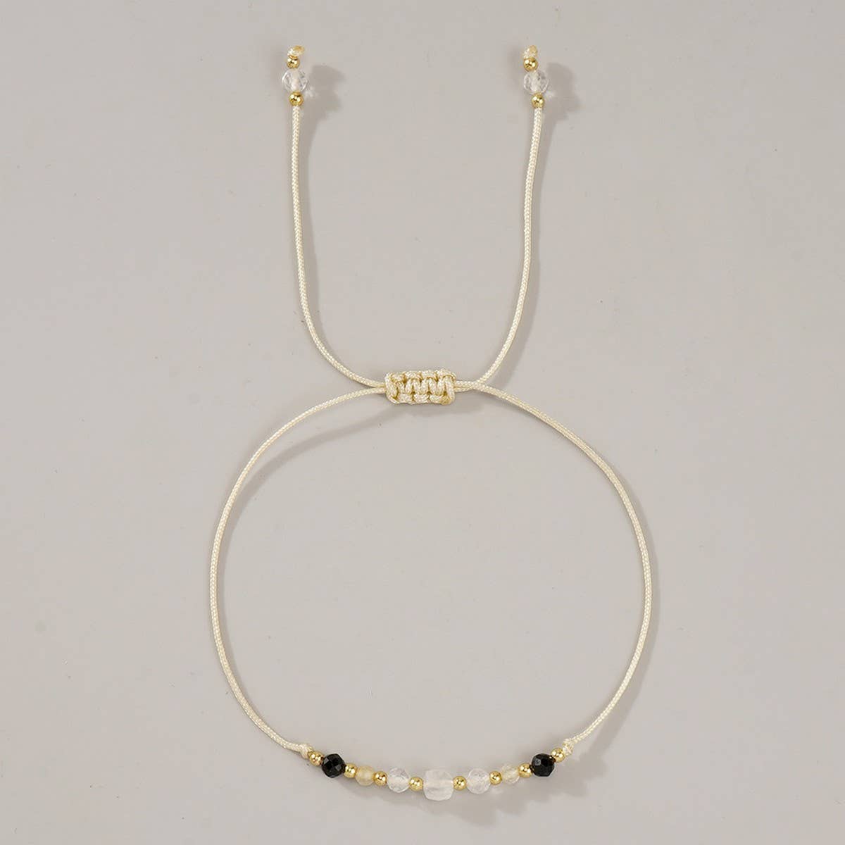 White Crystal Combination Beaded Bracelet_Cwab4625