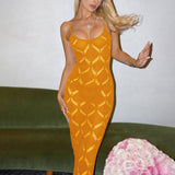 Wind Diamond Hollow Wool Dress