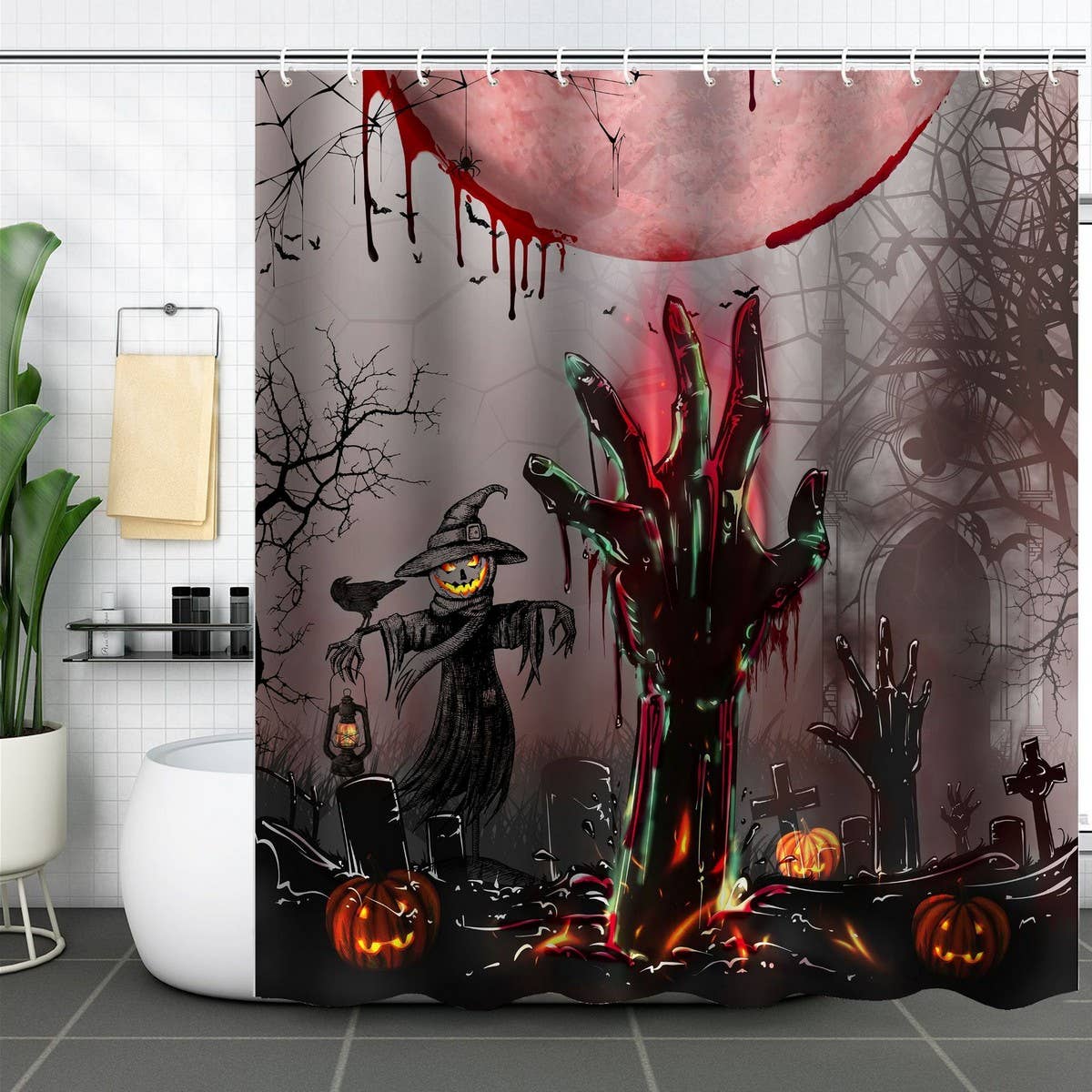 HALLOWEEN EASTER WATERPROOF SHOWER CURTAIN_CWMM1807