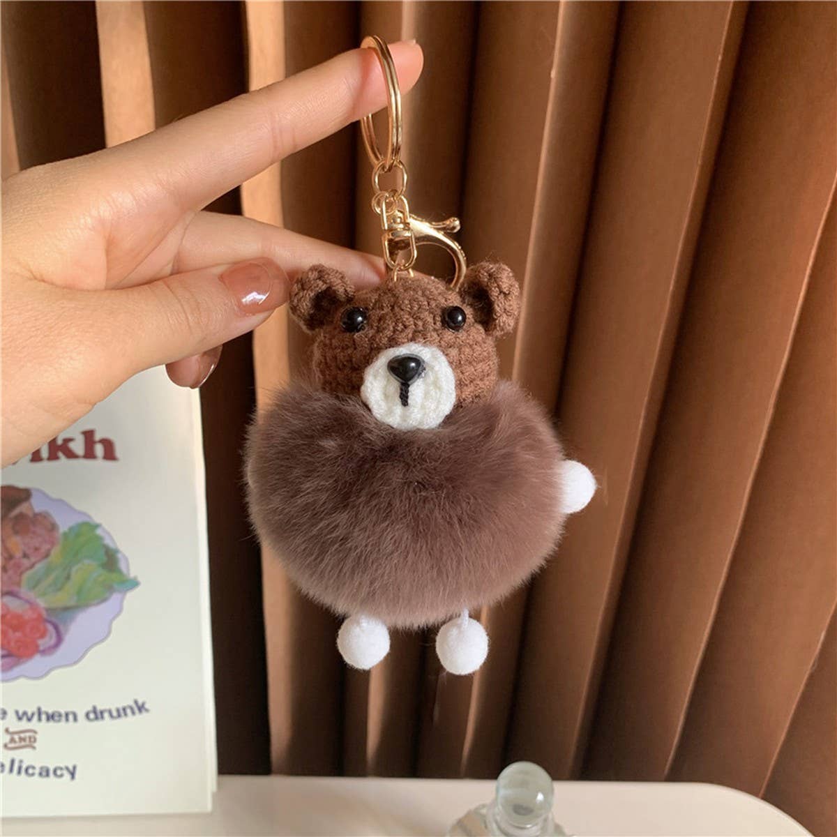 CUTE SMALL WOOL PLUSH BAG PENDANT CAR KEYCHAIN_CWMM2510