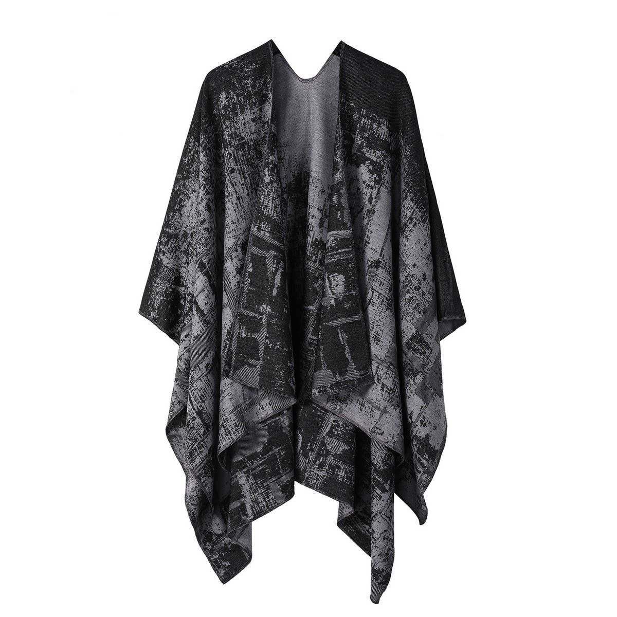 RETRO GRAFFITI WARM SHAWL CAPE PONCHO THICK SCARF_CWASC2224