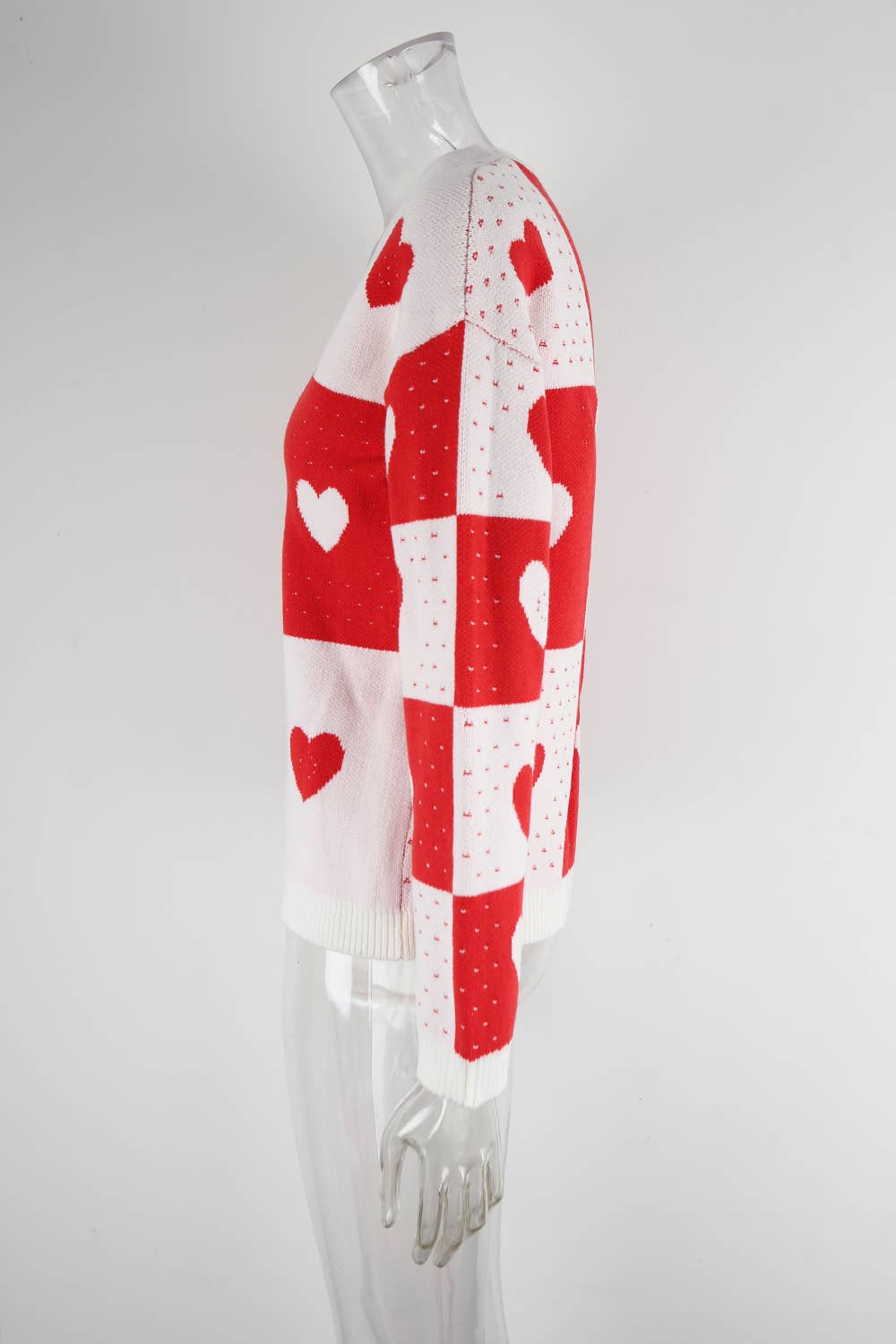 Valentines Day Heart-Shaped Knitted Cardigan