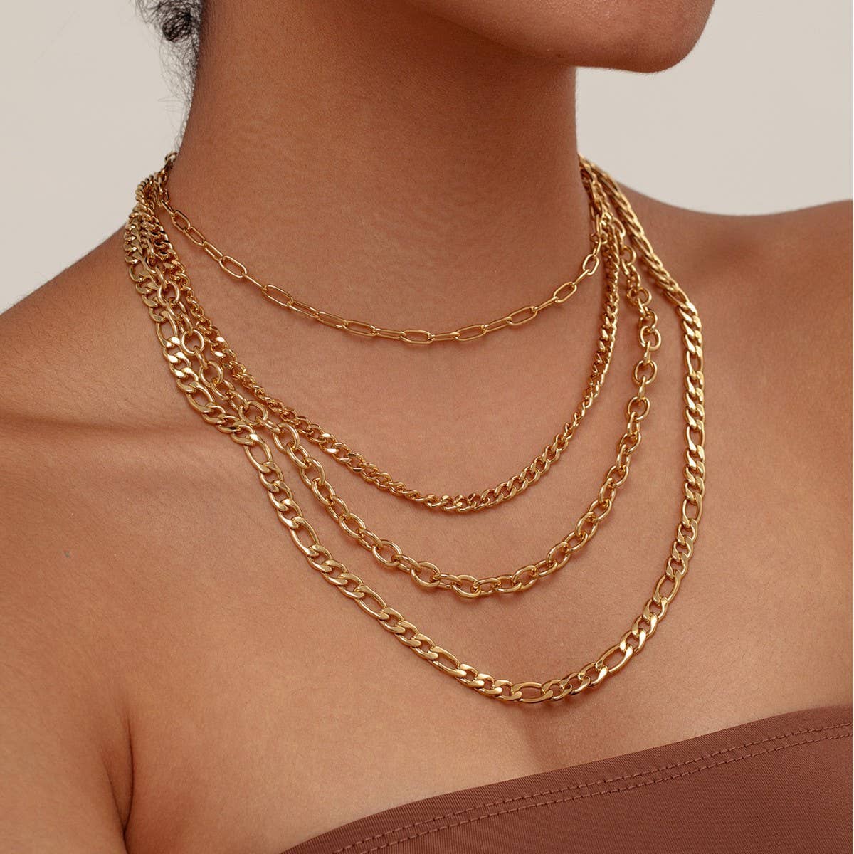 LAYERED CUBAN PAPERCLIP CHAIN NECKLACE_CWMM3585
