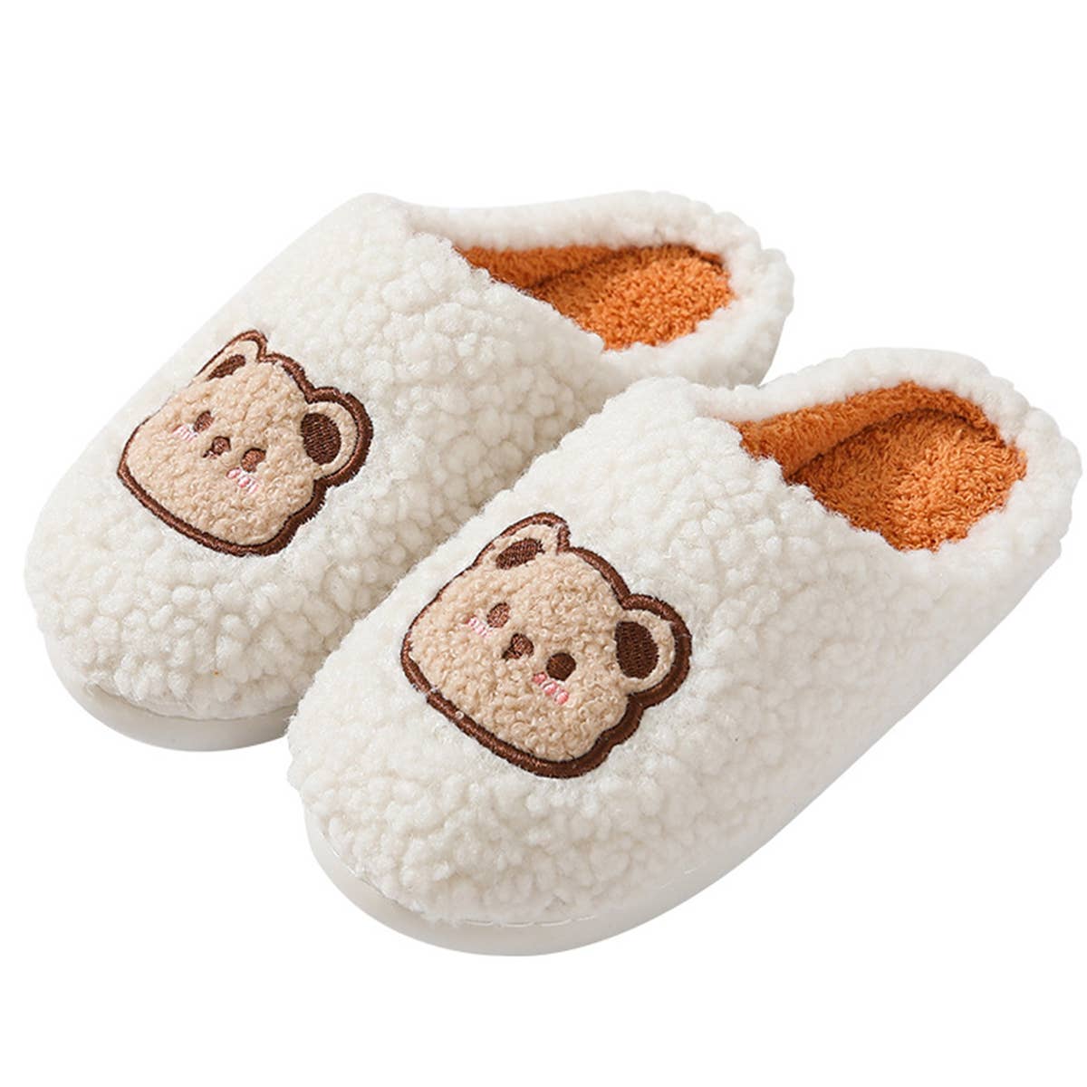 CUTE CARTOON BEAR PLUSH WARM COTTON SLIPPERS_CWSHS0852