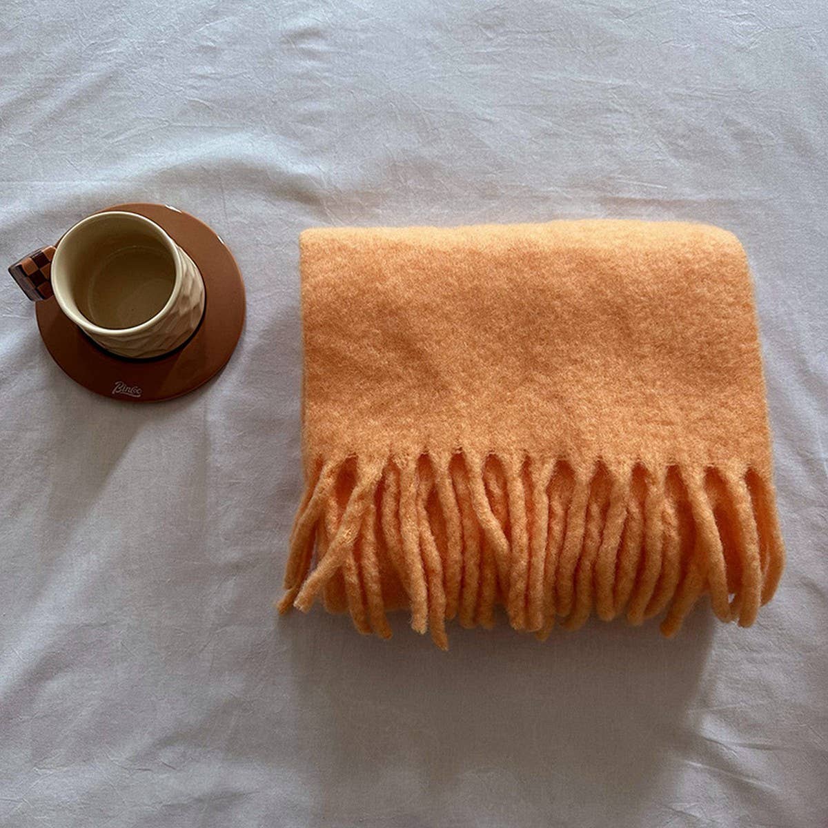 SOFT WOOL SPUN SCARF COZY WINTER NECK WARMER_CWASC2317