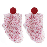 LONG DYED FABRIC HEART EARRINGS HANDMADE STYLE_CWMM6260