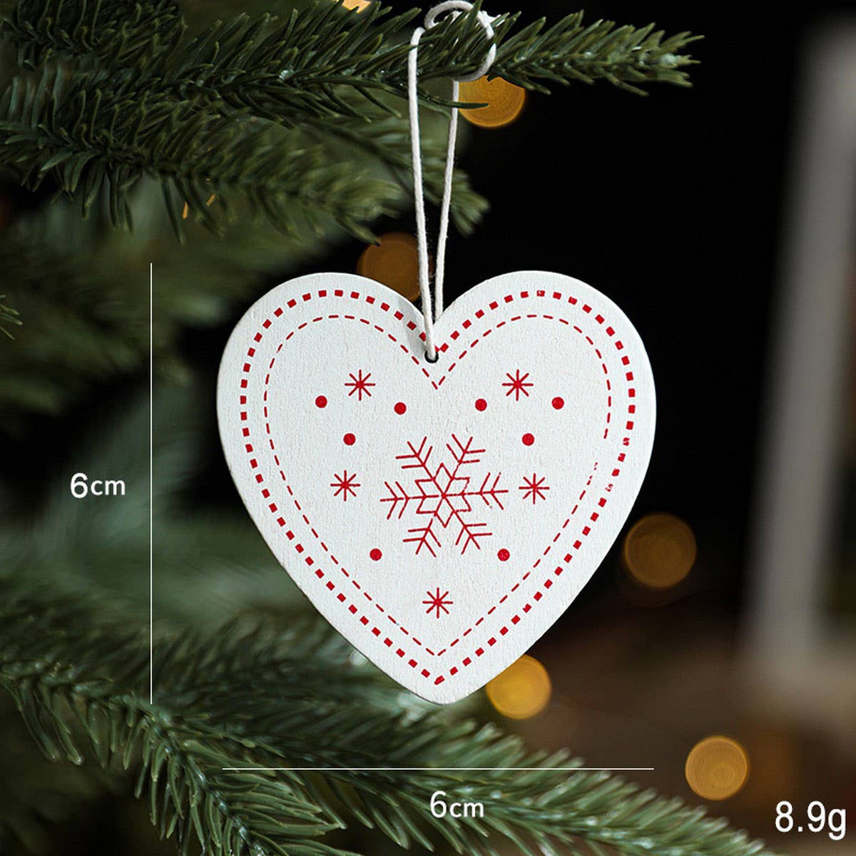 COLORFUL WOODEN SANTA SNOWFLAKE TREE ORNAMENT_CWMM9759