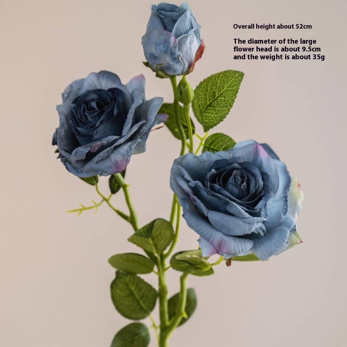 2 FLOWER 1 BUD BURNT EDGE DRIED ROSE ARTIFICIAL_CWMM6477