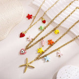ORIGINAL STEEL NECKLACE WITH STARFISH STRAWBERRY_CWMM8848