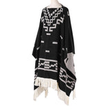 FRINGED PULLOVER CAPE CLOAK WARM KNITTED SHAWL_CWASC2265