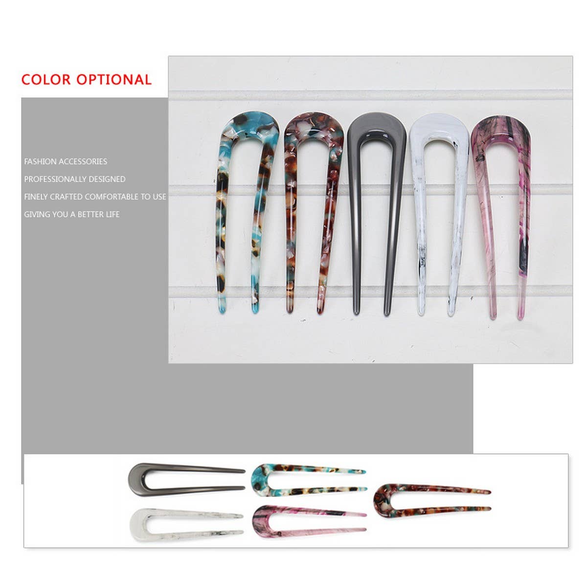 ACETATE SHEET 5MM THICK PLATE U SHAPE HAIRPIN_CWAHA4223