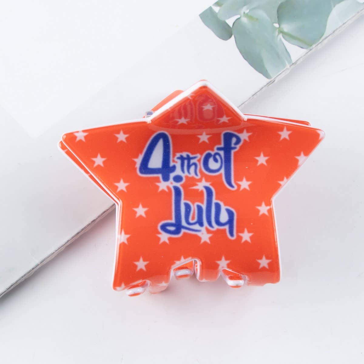 Cwaha1248_Independence Day Star Shape Hair Claw Clip