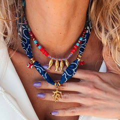 COLORFUL DOPAMINE CORAL FISH BEADED SWEATER CHAIN_CWAJE4616