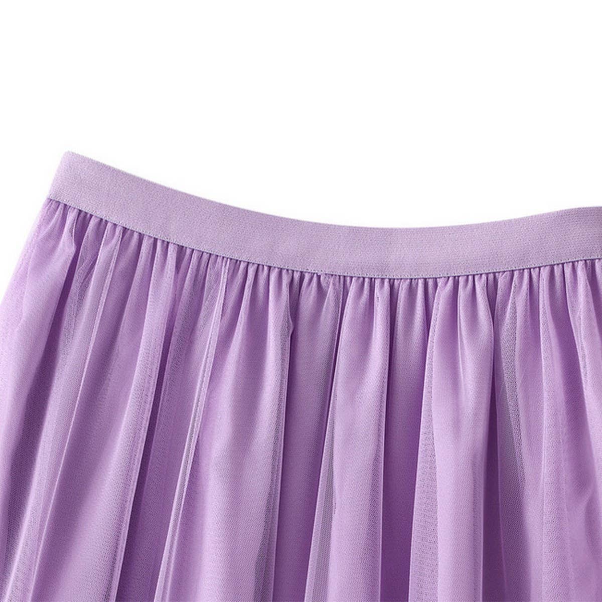SWEET RUFFLE TULLE A LINE FLARED PUFF SKIRT_CWBMS0376