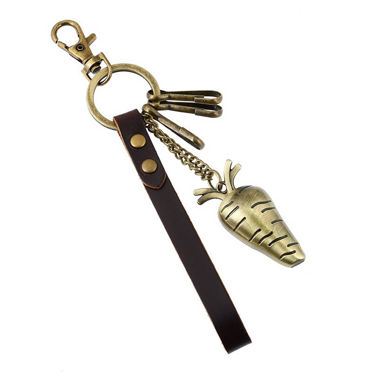 RETRO CUTE ALLOY CARROT LEATHER KEYCHAIN_CWMM4787
