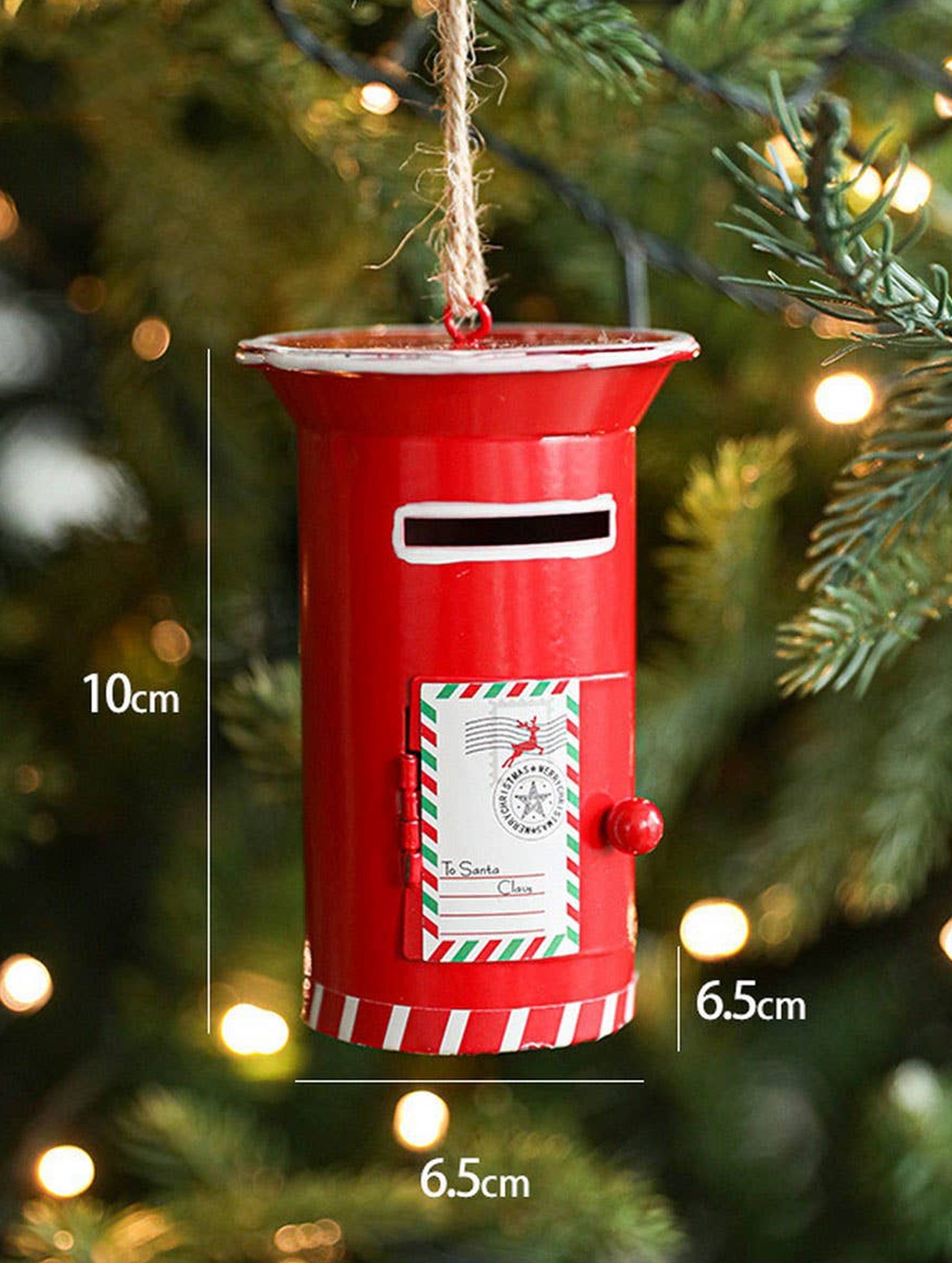 IRON PAINTED MAILBOX VINTAGE CHRISTMAS HANGING_CWMM9780