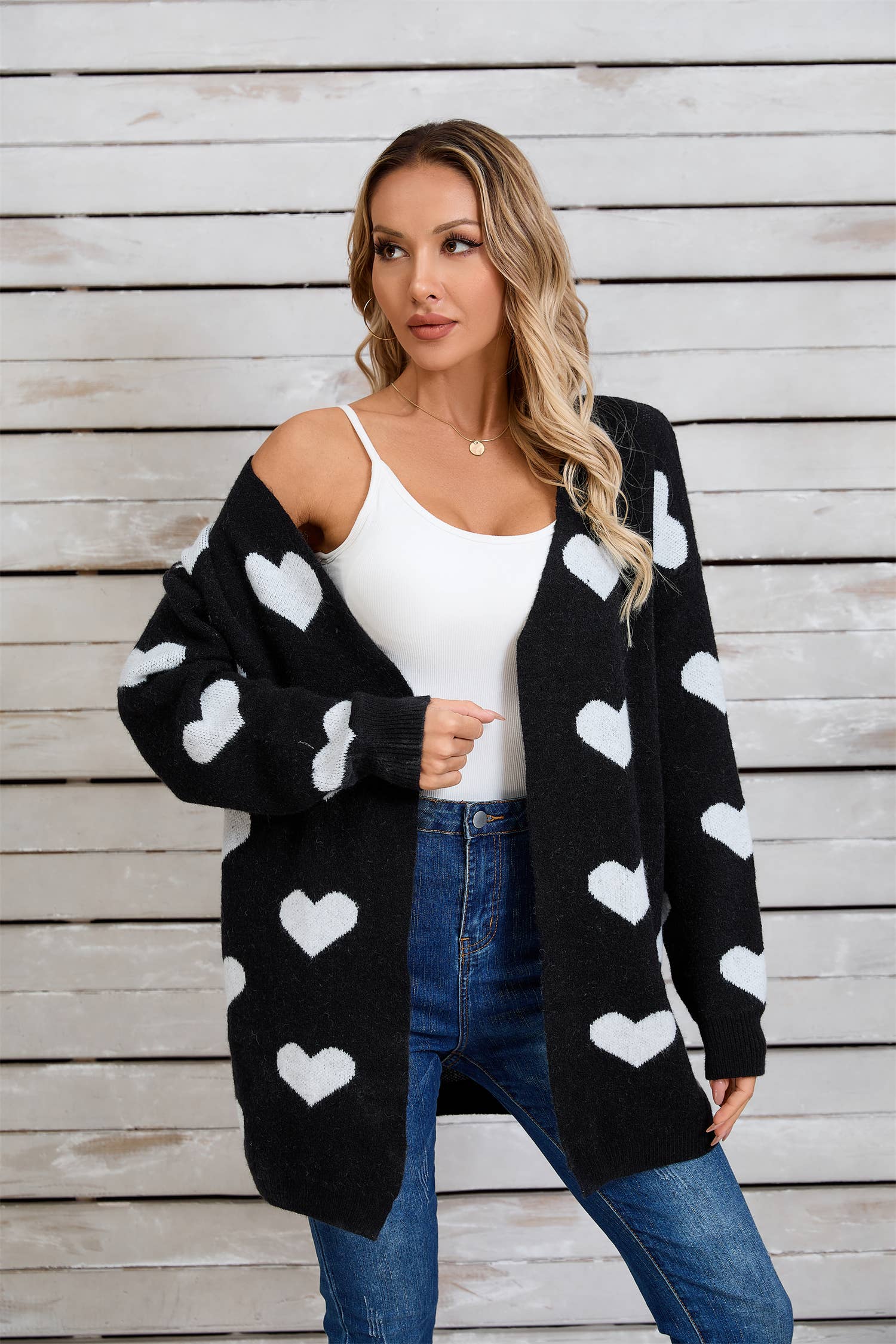 Valentines Day Color Contrast Love Cardigan