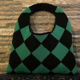 Women Casual Plaid Knitted Clutch Bag_Cwab0855