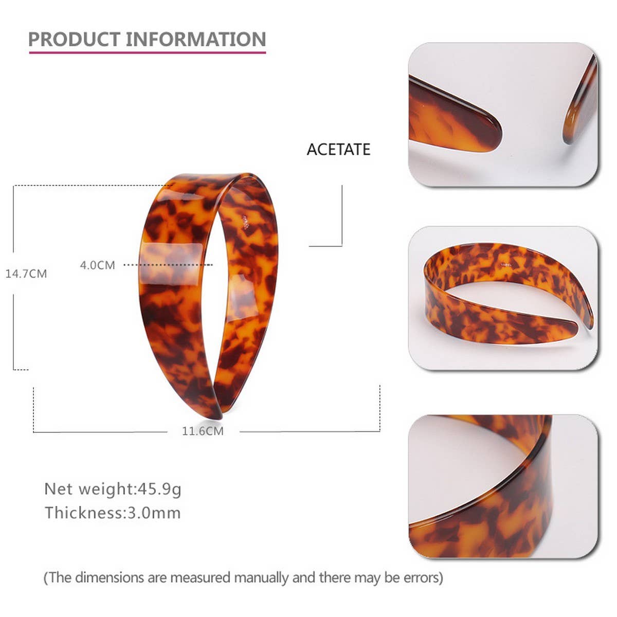 ACETATE 4CM WIDE TOOTH ANTI SLIP HEADBAND_CWAHA4349