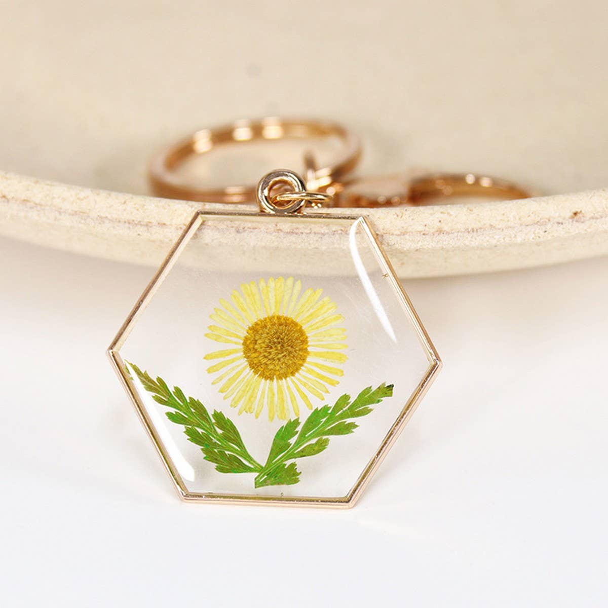 NEW NATURAL DRIED FLOWER KEYCHAIN PENDANT_CWMM3714