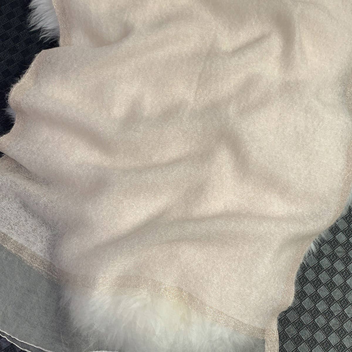 SILK WOOL GRADIENT SCARF ELEGANT LONG WINTERWRAP_CWASC0608