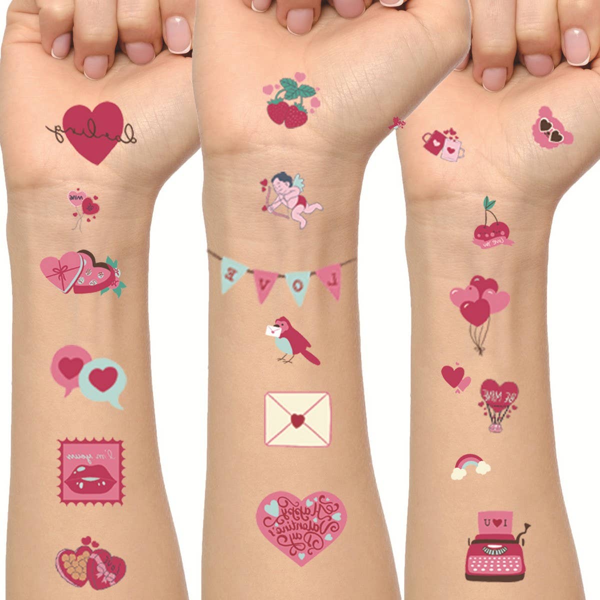 Valentine S Heart Tattoos Waterproof Single Use_Cwmm8242