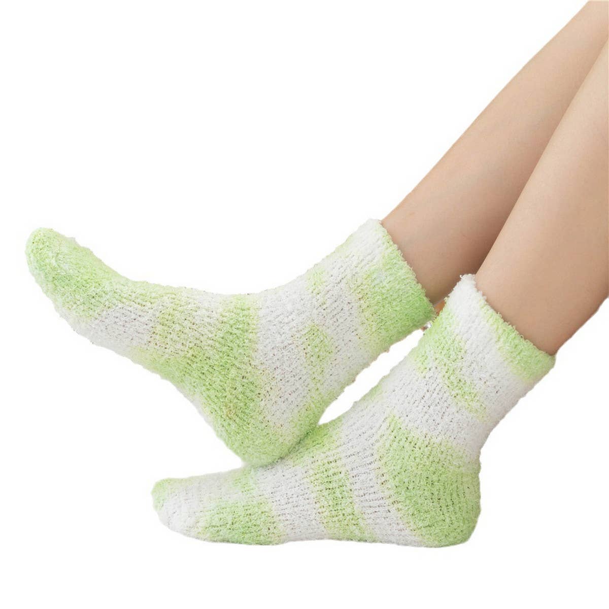 Women Padded Tie-Dyed Coral Velvet Socks_Cwms0346