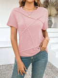 Solid Color Design Casual Short-Sleeved T-Shirt