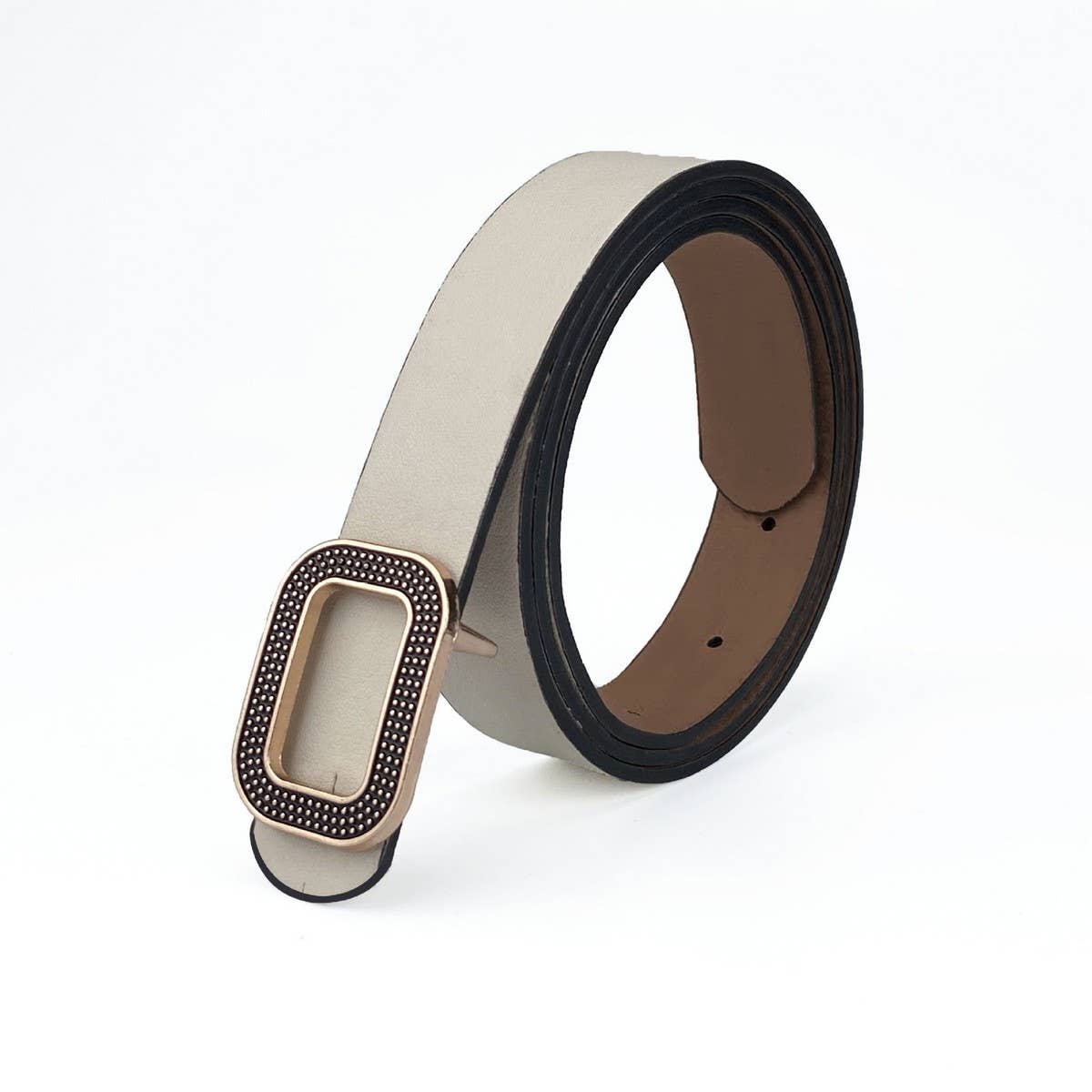 NEW LEATHER WOMENS BELT RECTANGULAR BUCKLE BELT_CWABE0701