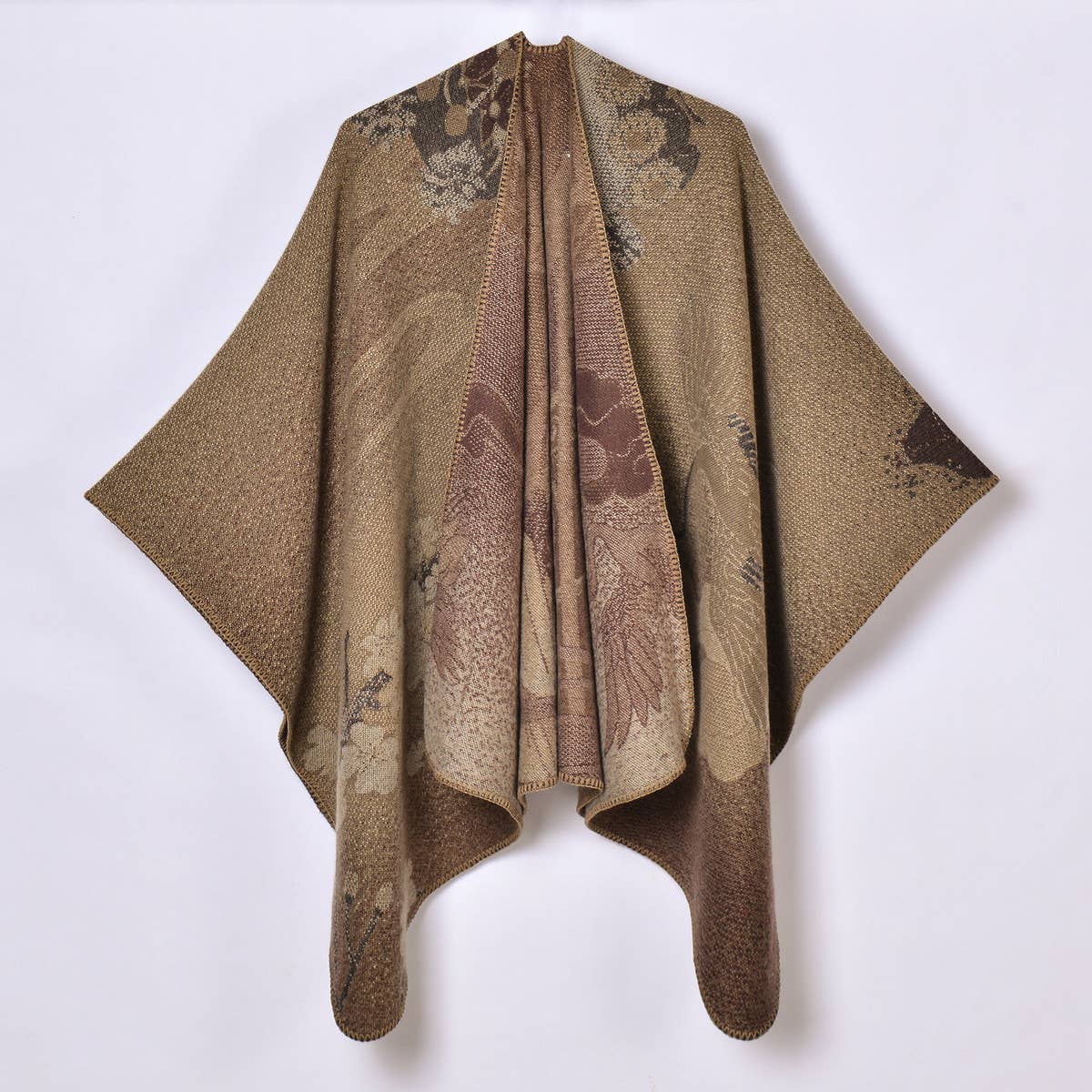 CASUAL THICKENED JACQUARD SLIT SHAWL_CWASC0953
