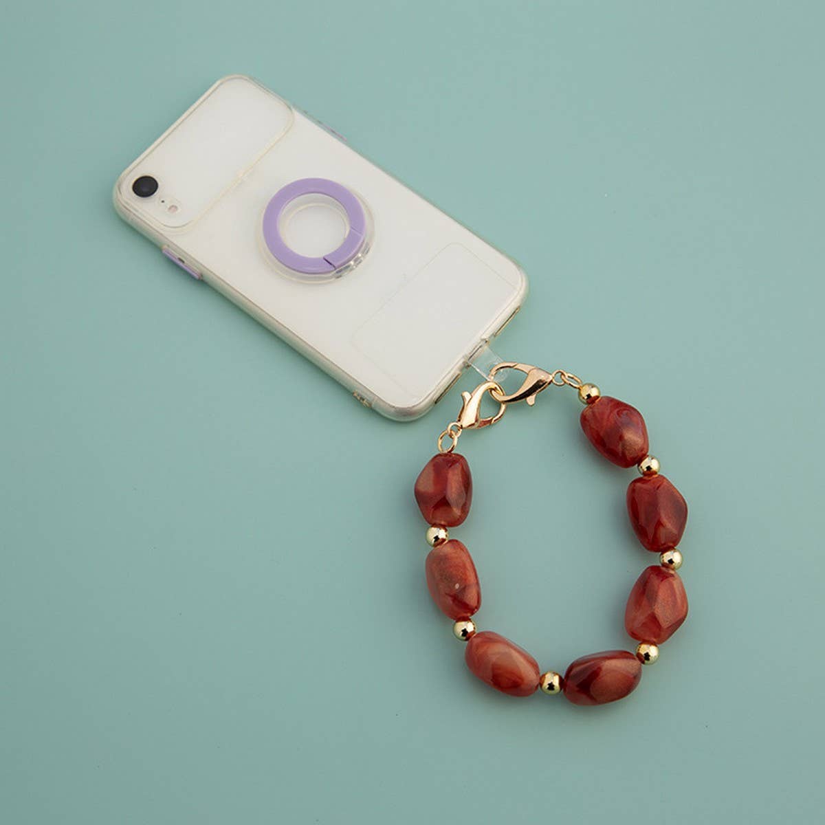 11 81IN IRREGULAR ACRYLIC STONE CHAIN BAG STRAP_CWMM5063