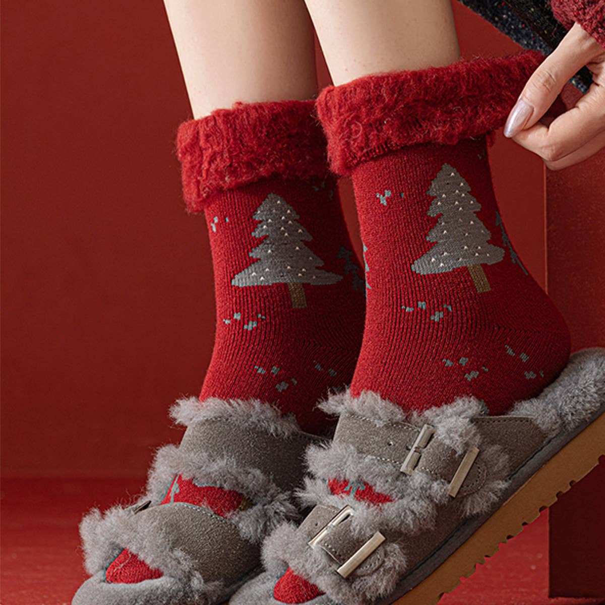 Ultra-Thick Fleece Winter Warm Cartoon Socks_Cwms03159