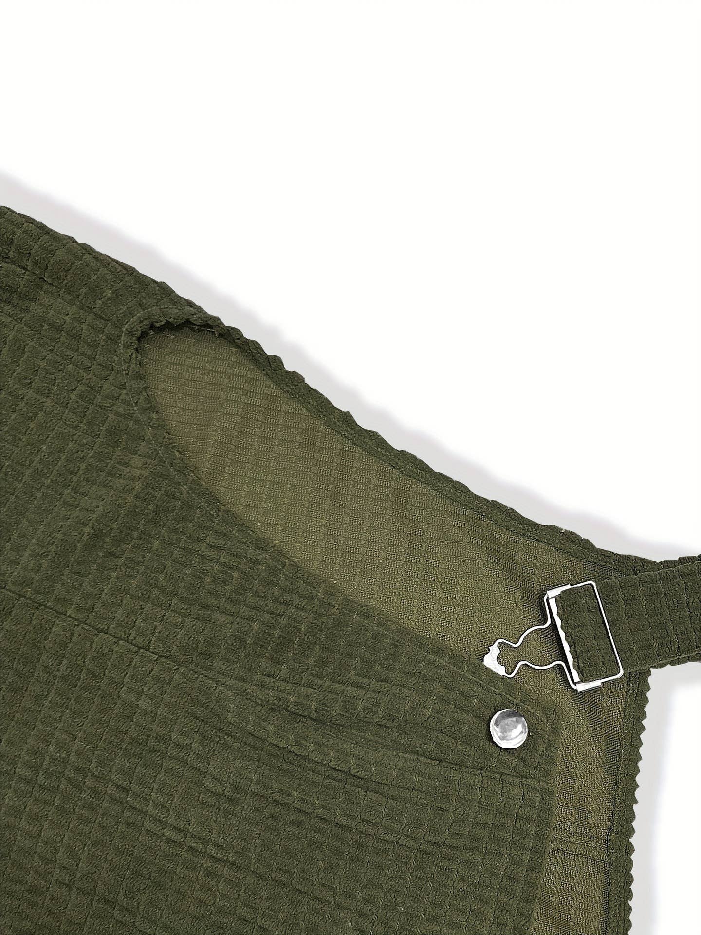 Textured Fabric Adjustable Strap Pocket Dress