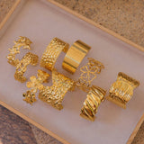 MODERN MINIMALIST 18K GOLD WAVE OPEN CUFF_CWAJE4634