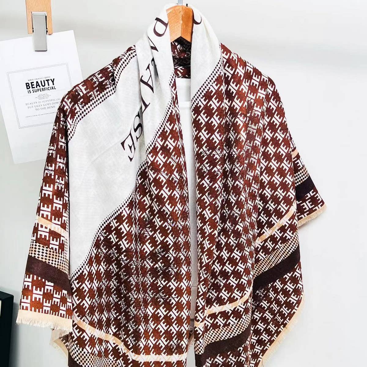 LETTER PRINT SCARF CHIC WINTER WRAP GIFT SHAWL_CWASC0912