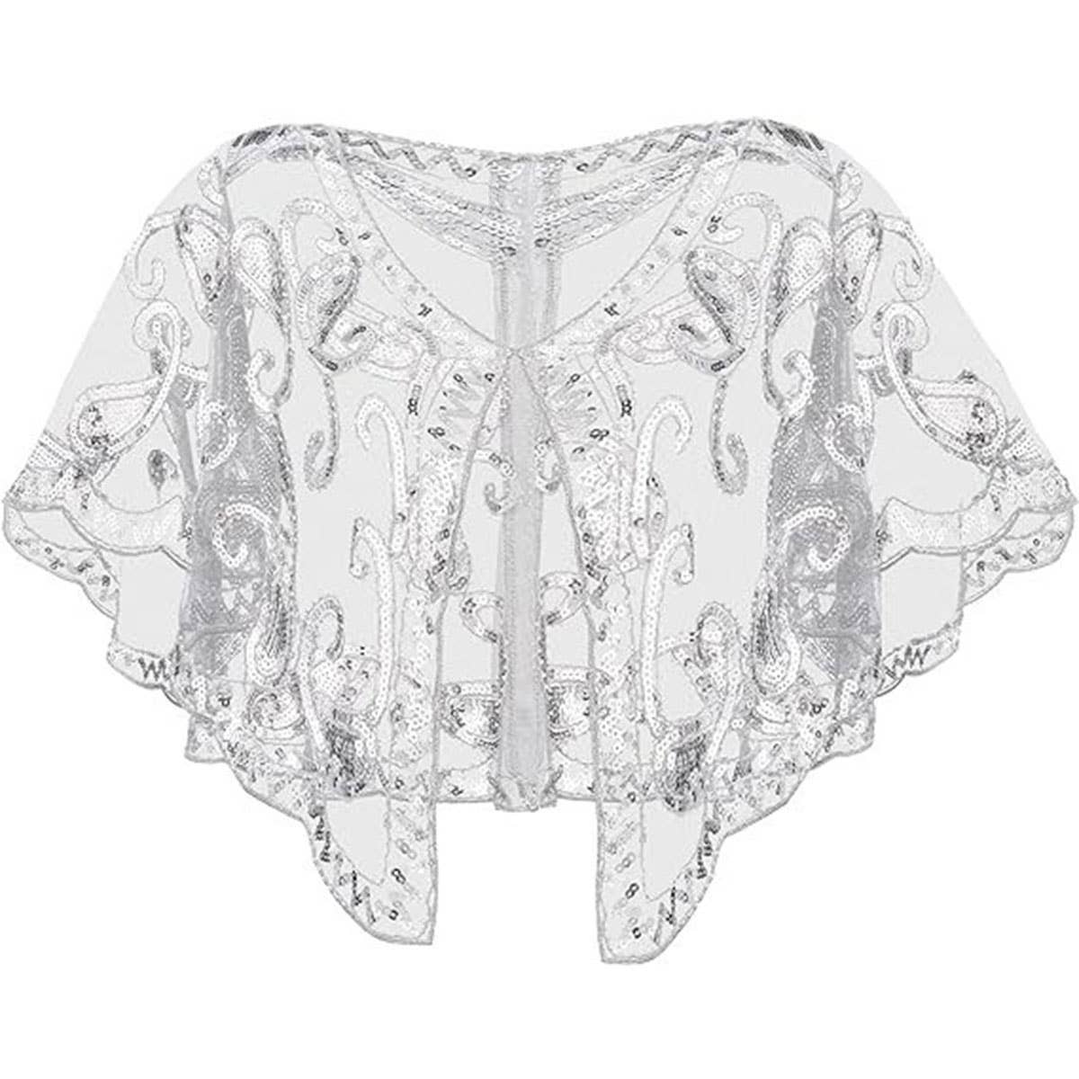 SEQUIN LACE EVENING SHAWL PARTY FORMAL WRAP_CWMM8953