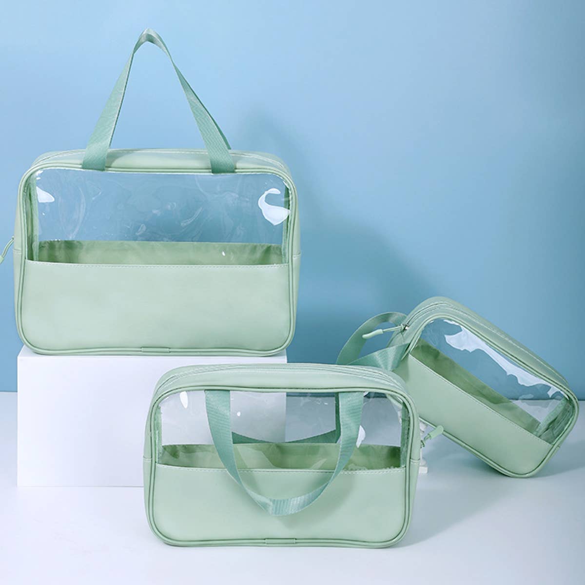 3SET PORTABLE TRANSPARENT WATERPROOF WASH BAG_CWAB0549