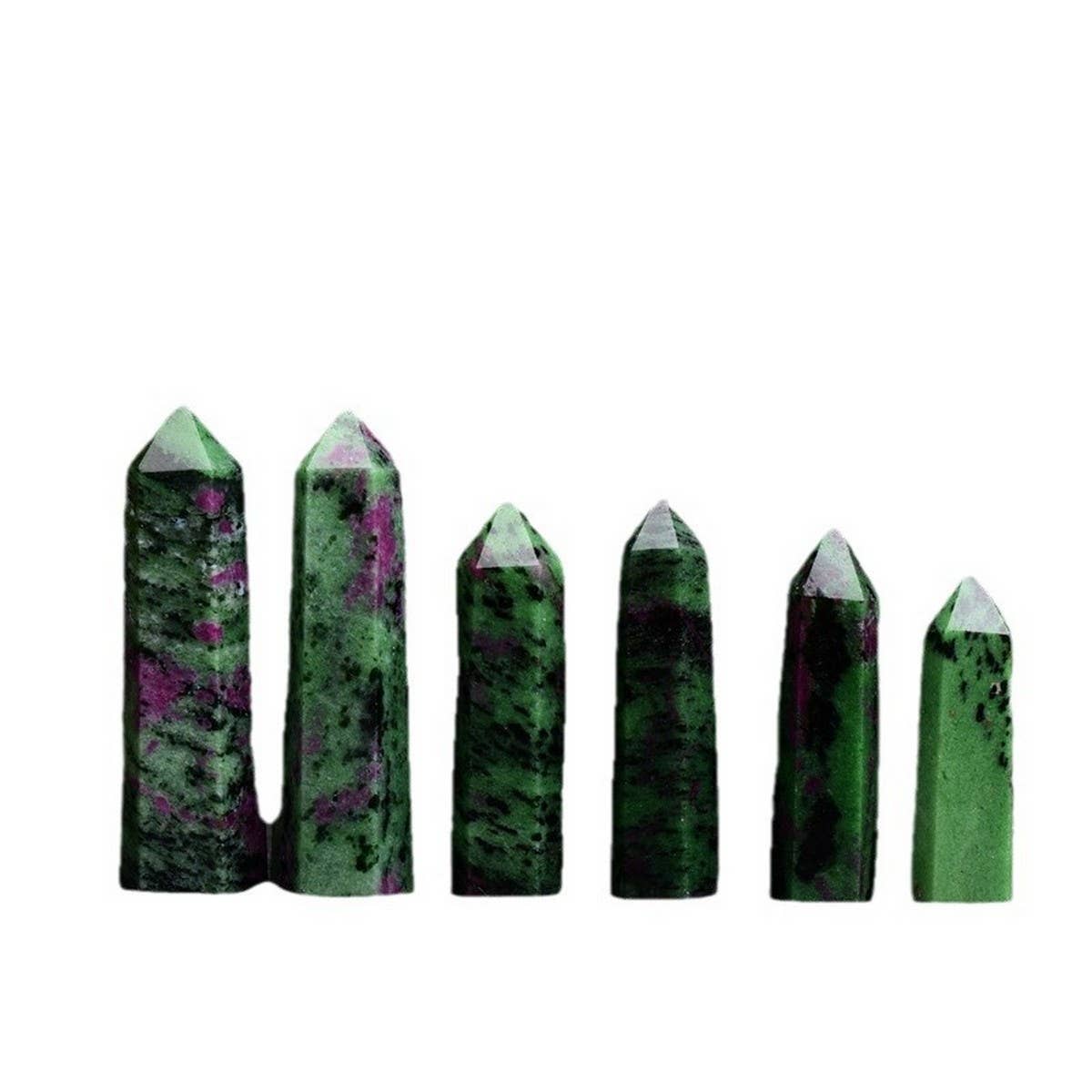 NATURAL RUBY ZOISITE HEX CRYSTAL TOWER_CWMM8134