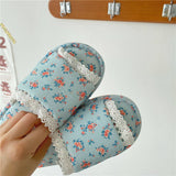 RETRO PASTORAL SMALL FLORAL LACE HOME SLIPPERS_CWMM2973